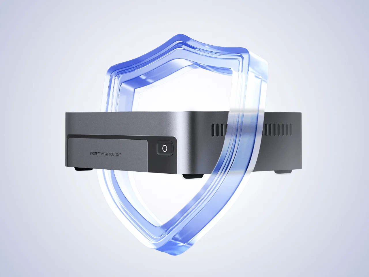 UGREEN NAS illustrated inside a protective shield