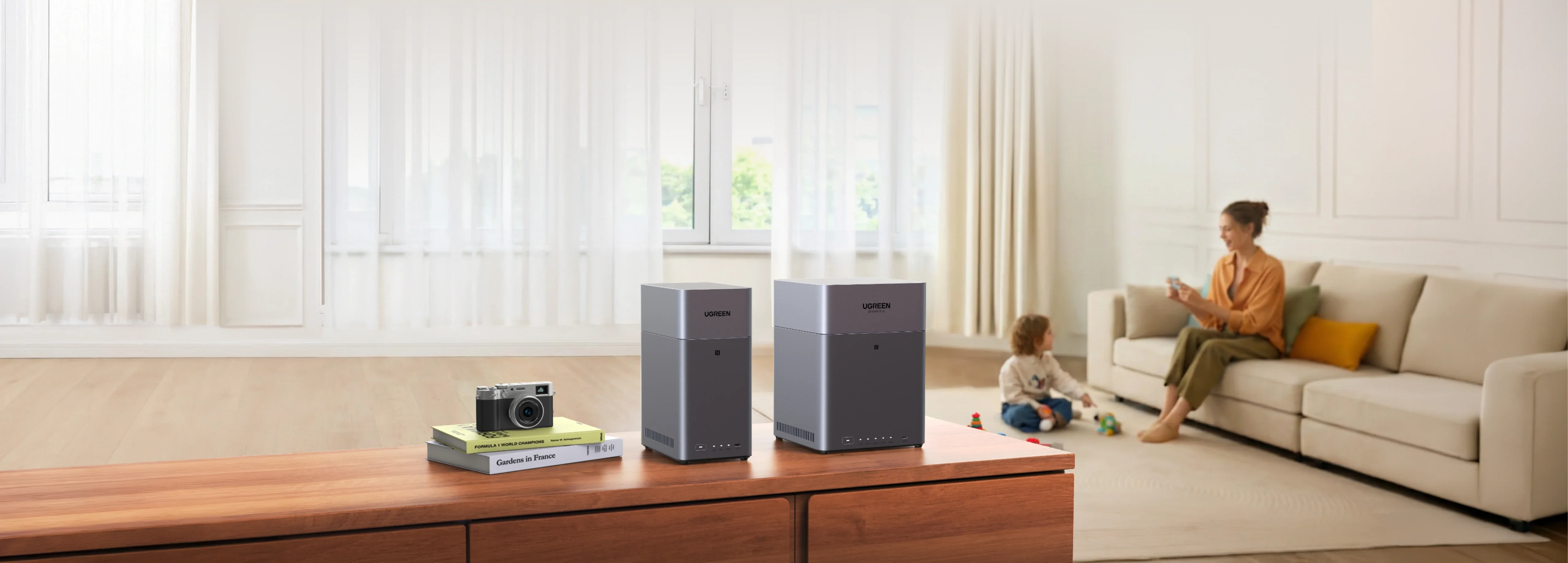 UGREEN NAS systems in a home setting