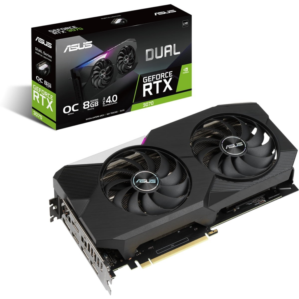 Graphics Card Rear ASUS DUAL RTX3070 8G V2 Graphics Card | Chaos Computers