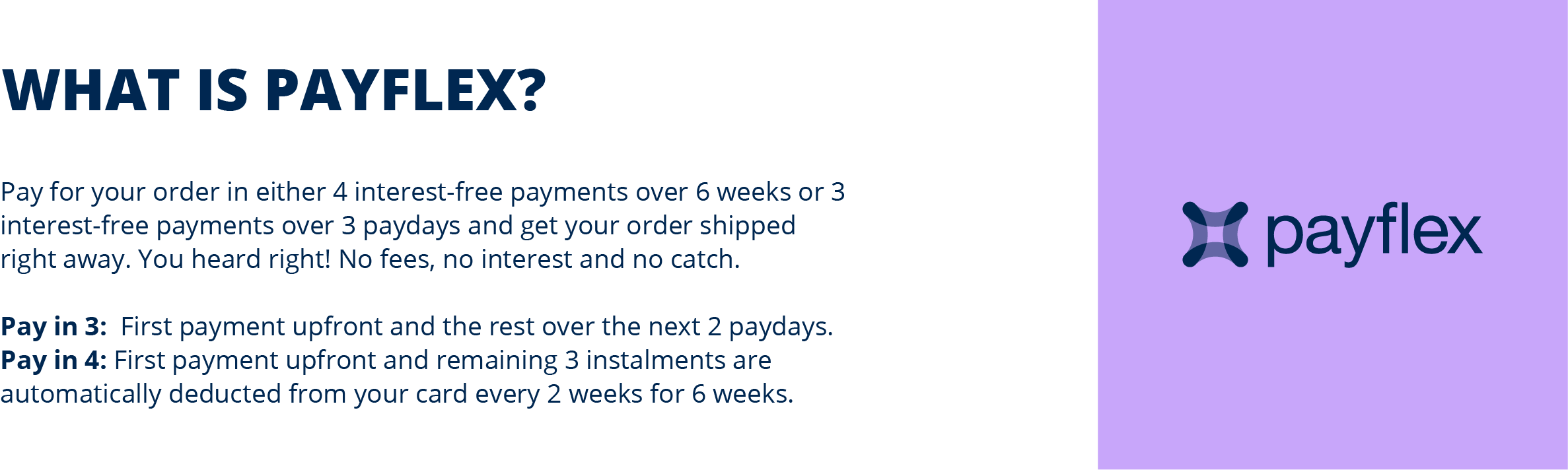 Payflex Landing Page and details