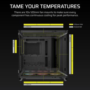 AIR 5400 RS-R ARGB Triple Chamber Mid-Tower PC Case ; 3x Fans Included; 2x 2.5'' ; 1x 3.5'' Black