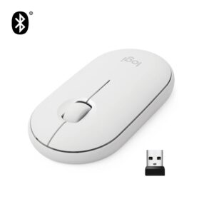 Logitech Pebble M350 Wireless Mouse Bluetooth & 2.4GHz – Off-White