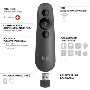 910-005843 - Logitech Wireless Presenter R500 Red Laser Pointer