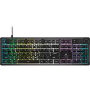 Corsair K55 Core Gaming Keyboard; Backlit Zoned RGB LED; Rubberdome