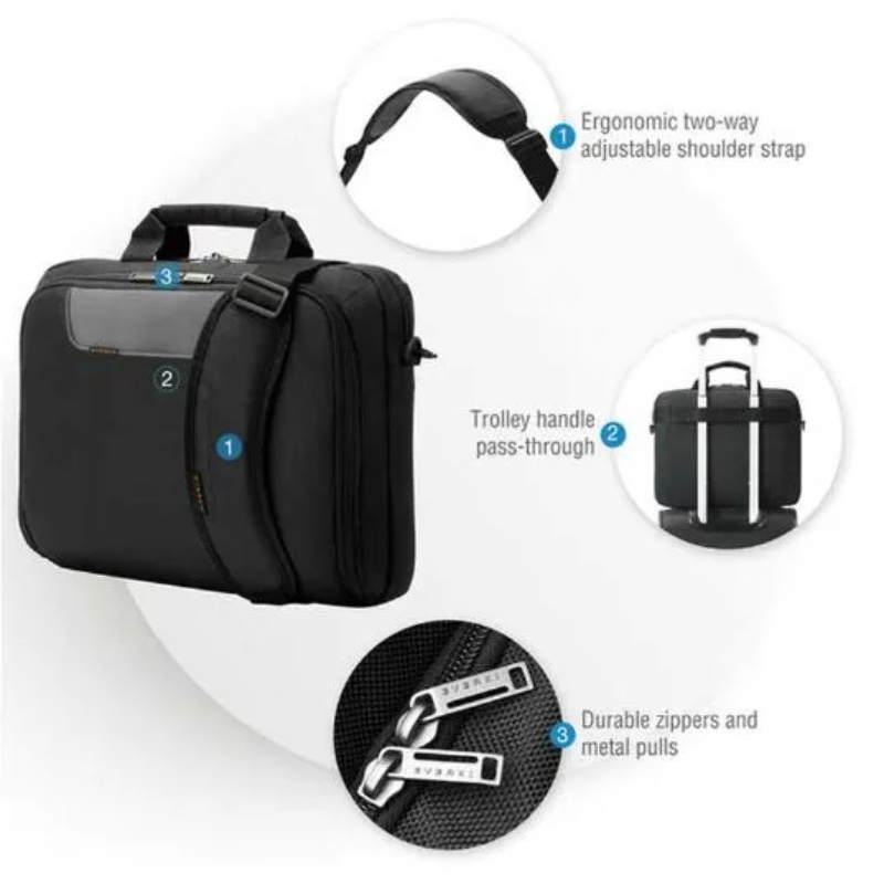 EVERKI ADVANCE BRIEFCASE | Fits up to 16 inch laptops | ECO-friendly | Trolley handle pass-through - Image 6