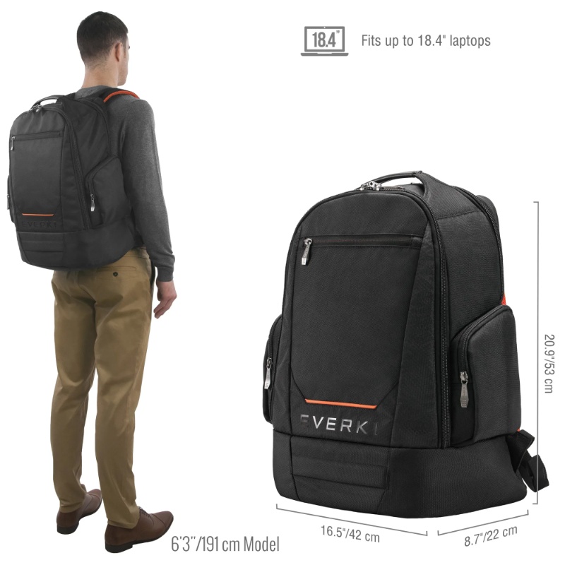 EVERKI CONTEMPRO BACKPACK | Fits up to 18.4 inch | Dedicated pockets for keybpard; headphones; and tech gear | Rain cover - Image 5