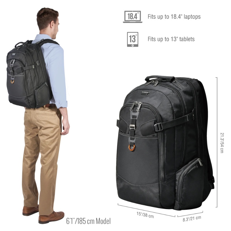 EVERKI BUSINESS BACKPACK | Fits up to 18.4 inch laptops | Rain cover | Heavy-duty zippers and pulls - Image 12