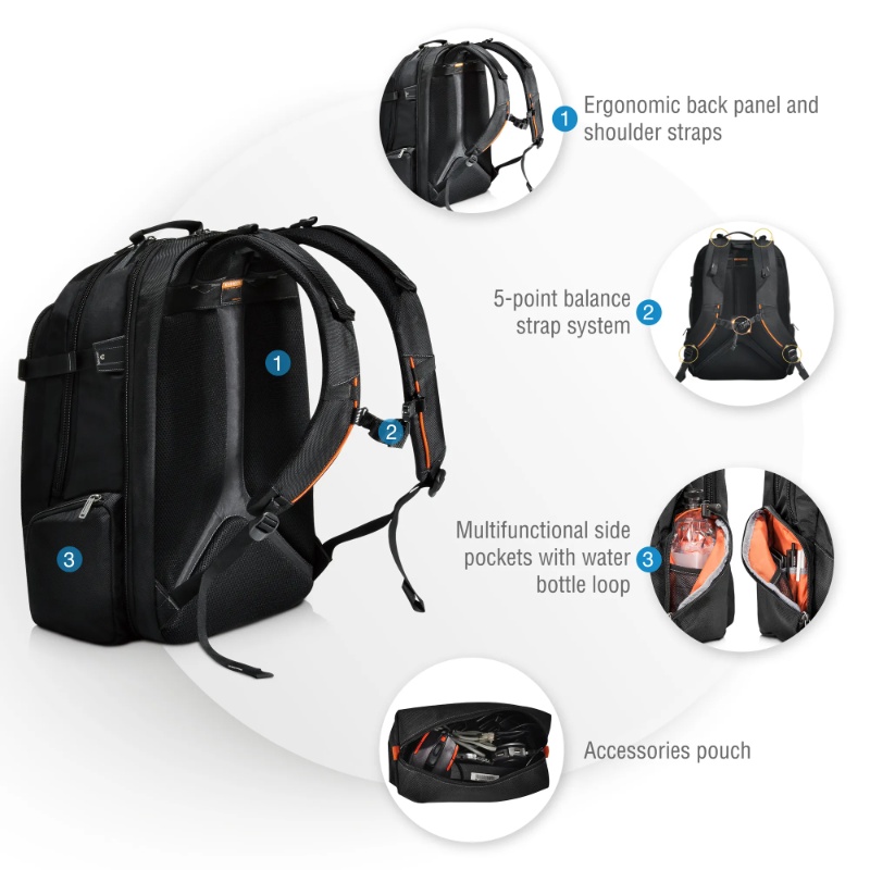 EVERKI BUSINESS BACKPACK | Fits up to 18.4 inch laptops | Rain cover | Heavy-duty zippers and pulls - Image 14