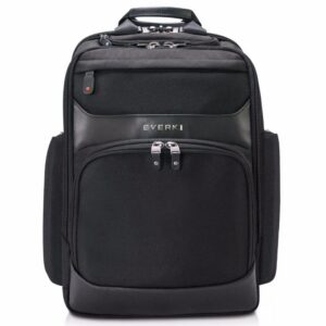 EVERKI ONYX BACKPACK | Fits up to 15.6 inch laptops | Black | Discreet RFID-safe pocket | Travel friendly | Opens 180°