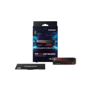 Samsung 990 PRO 2TB PCIe 4.0 NVMe M.2 SSD with Heatsink – 7,450MB/s