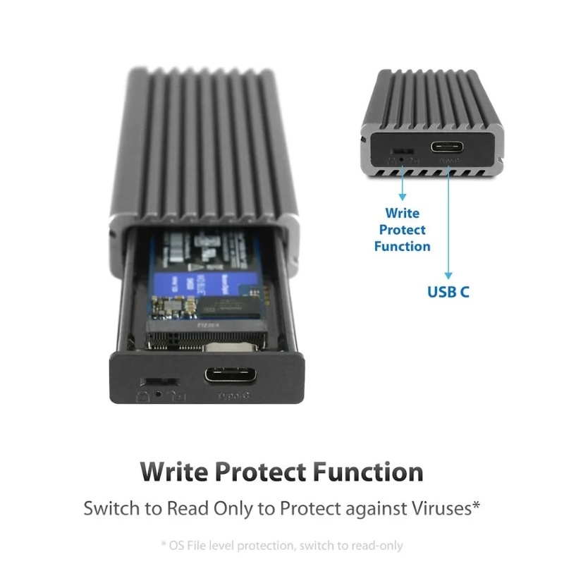Vantec NexStar SX NST-205C3-SG M.2 NVMe SSD to USB 3.2 Gen 2x1 Type-C Enclosure - Image 4
