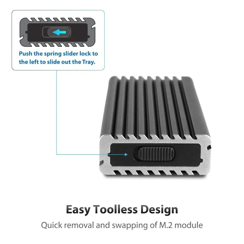 Vantec NexStar SX NST-205C3-SG M.2 NVMe SSD to USB 3.2 Gen 2x1 Type-C Enclosure - Image 5