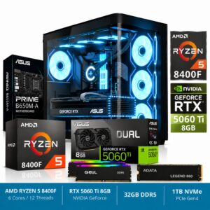 Chaos Ryzen 5 8400F | RTX 5060 Ti 8GB | 32GB DDR5 | 1TB NVMe Gaming PC