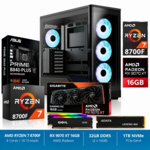 Chaos Ryzen 7 8700F | RX 9070 XT 16GB | 32GB DDR5 | 1TB NVMe Gaming PC