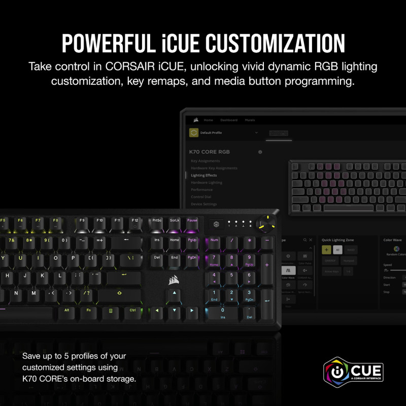 Corsair K70 CORE RGB Mechanical Gaming Keyboard - Black - Image 5