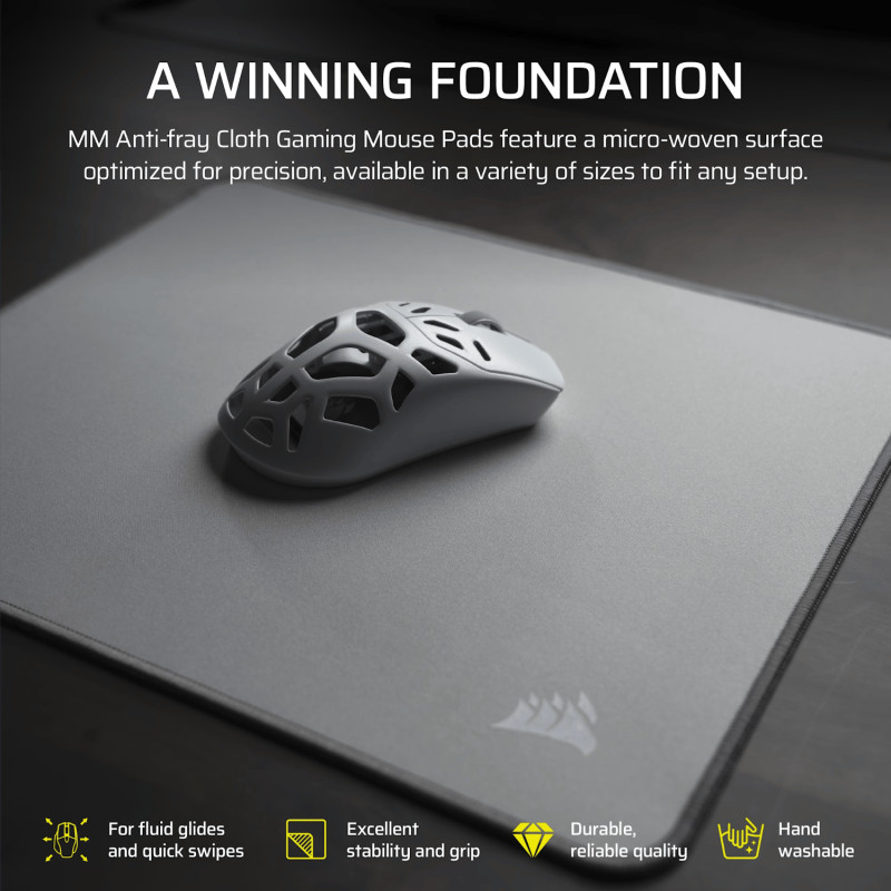 Corsair MM Anti-fray Cloth Medium Gaming Mouse Pad – Gray - Image 6